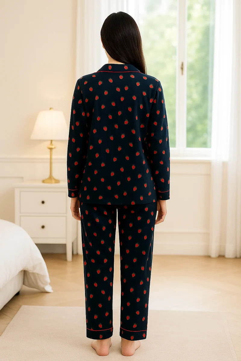 STRAWBERRY PRINT SUMMER LINEN PJS